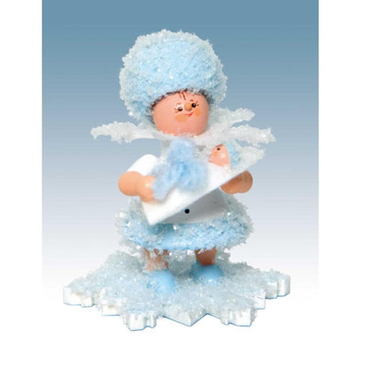 Drechslerei Kuhnert Schneeflöckchen mit Baby Jungen - 5 cm