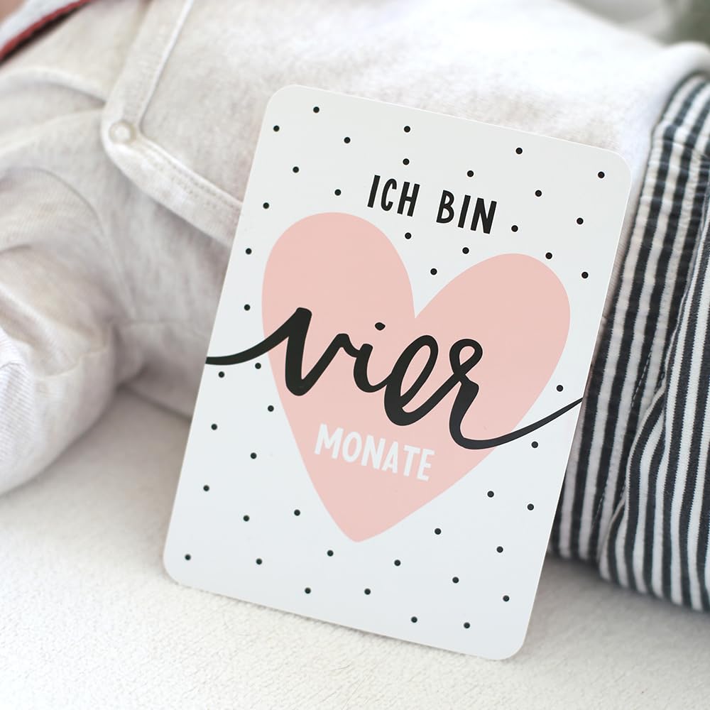 GRAPHICS WORKSHOP Milestone Box Milestone Cards for the First Year Gift for Girls, Pink