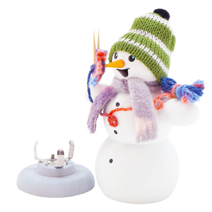 Kuhnert Smokerman/Incense Figurine Made of Wood - Snowman in Various Designs - Approx. 13 cm - Made in Germany