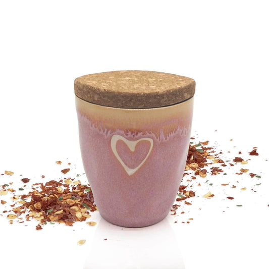 MEA Living, Spice in an Espresso Cup, STONEWARE Mug, Heart Pink, "Bruschetta - classic"
