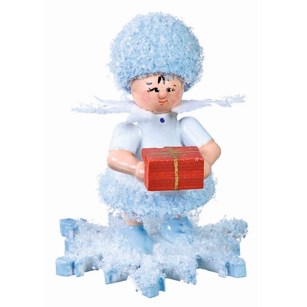 Drechslerei Kuhnert Fiocco di neve con pacchetto regalo - 5 cm