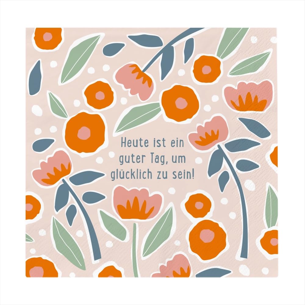 Grafik Werkstatt Servietten mit Spruch | 20 Stück | 12,5 x 12,5 cm | gelb | Heute ist ein guter Tag