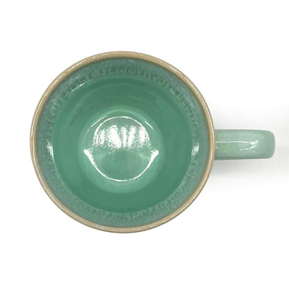 Mea-Living STONEWARE Mug with Handle, Turquoise, Handmade Stoneware, 400 ml, Beautiful Handmade Tableware