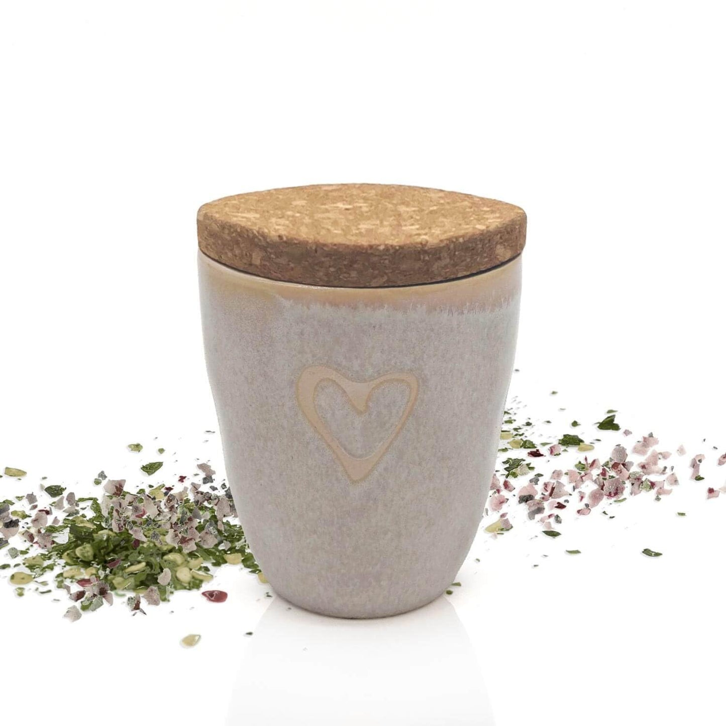 MEA Living, spice in an espresso cup, STONEWARE mug, heart sand, "Steak Pepper"