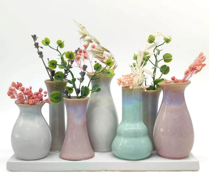 Mea Living 7 Väschen GROß auf Tablett  aus Keramik, multicolor