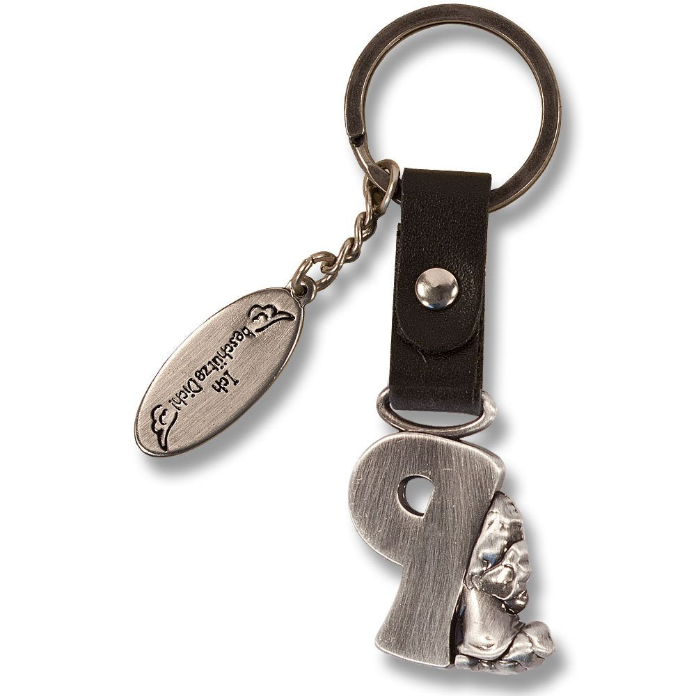 Guardian Angel Keychain Letter P