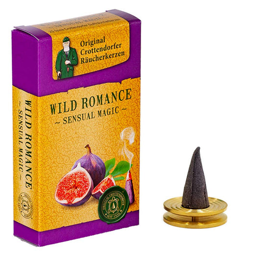 Crottendorfer Sensual Magic Incensi a Cono - Misura: M - 20 pezzi + Piatto in ottone - Fragranza: Wild Romance - Made in Germany