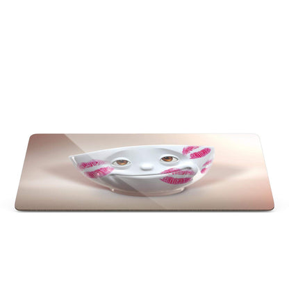 FIFTYEIGHT PRODUCTS / Mugs / Breakfast Board "Küss'je" (Resopal, 14x23x1 cm, Multicolour, Made in Germany)