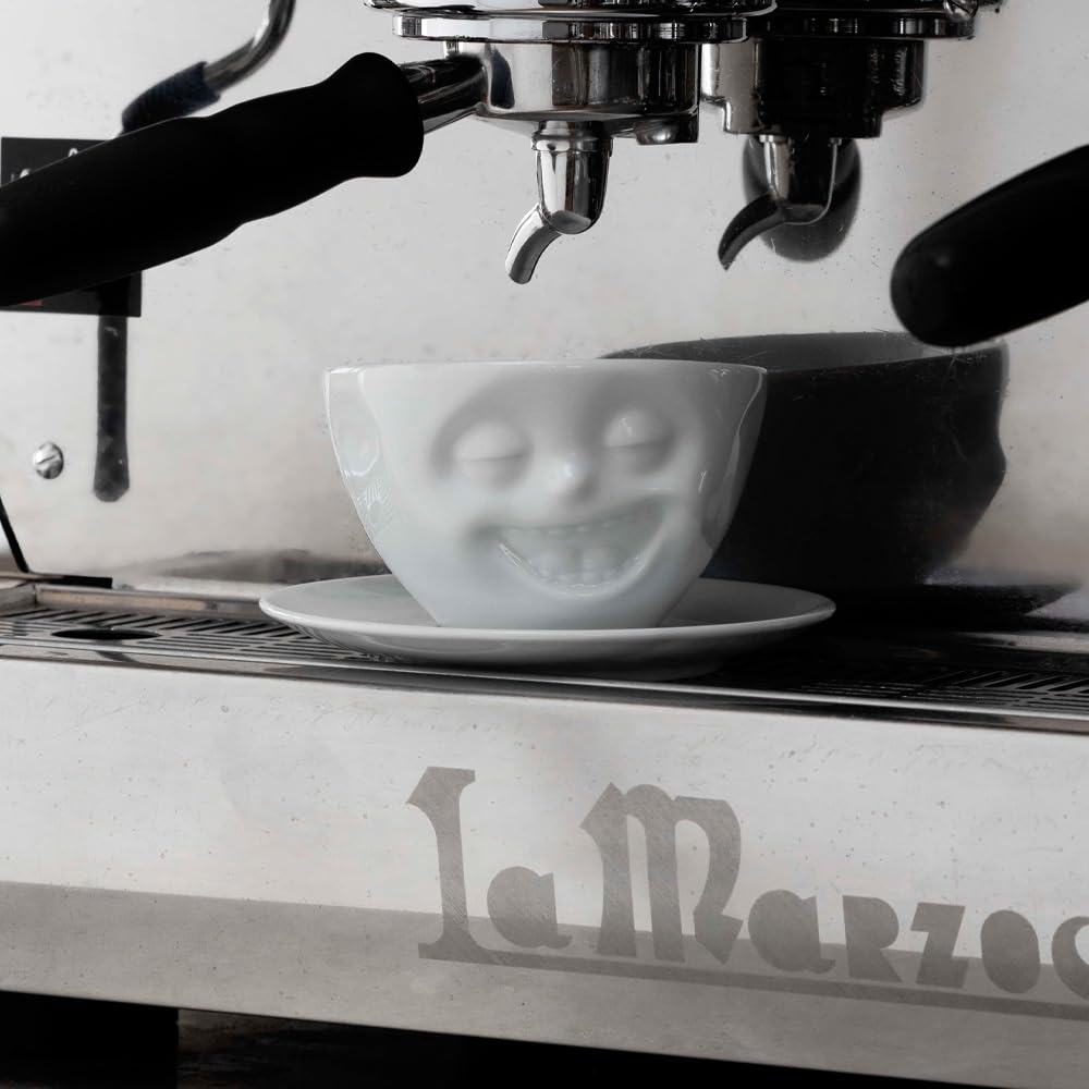 FIFTYEIGHT PRODUCTS / Tazze / Tazza da caffè "Che ride" (Porcellana, 200 ml, bianca, Made in Germany)