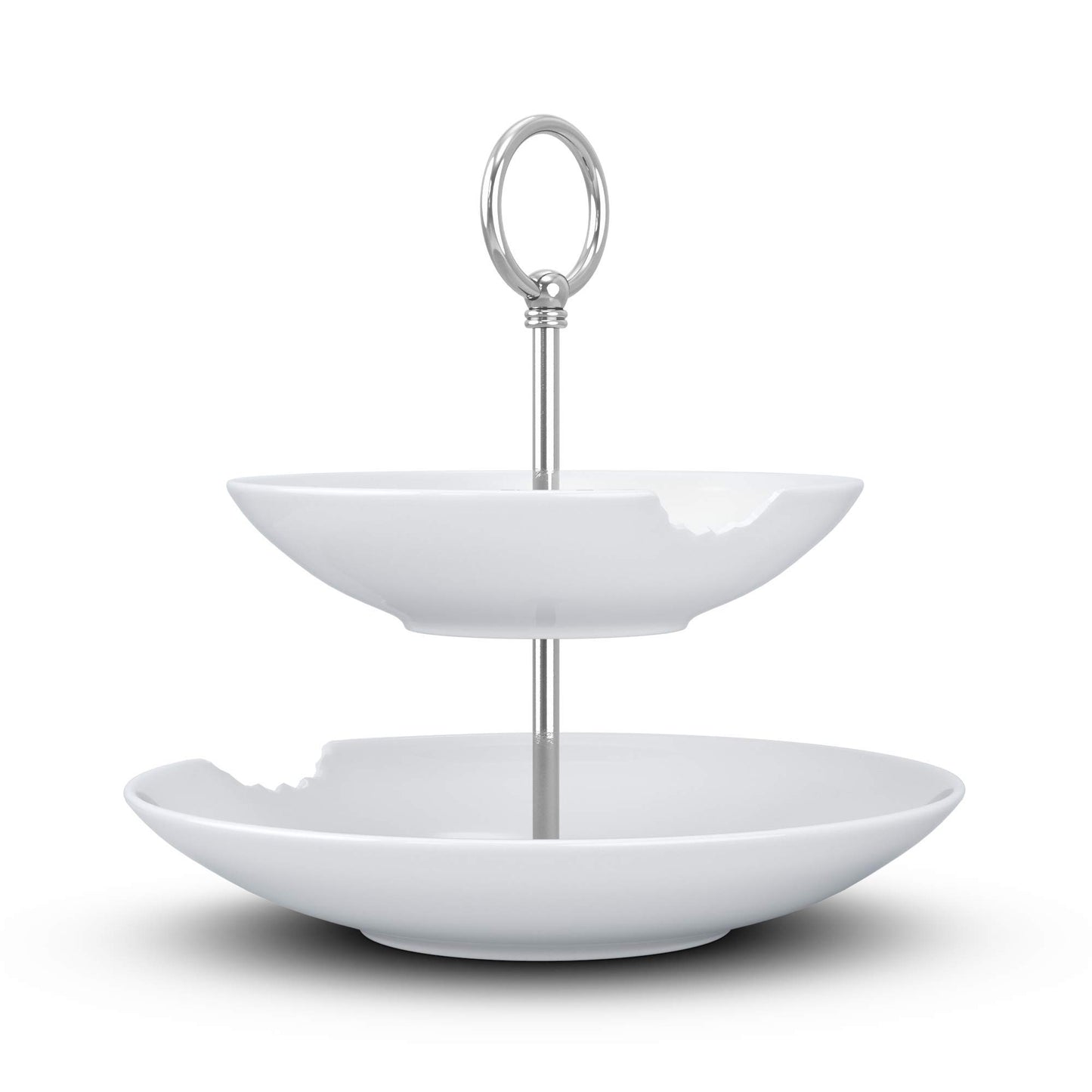 FIFTYEIGHT PRODUCTS / Mugs / 2-Tier Cake Stand "Food Temple" (Porcelain, 18-24 cm, white, Made in Germany)