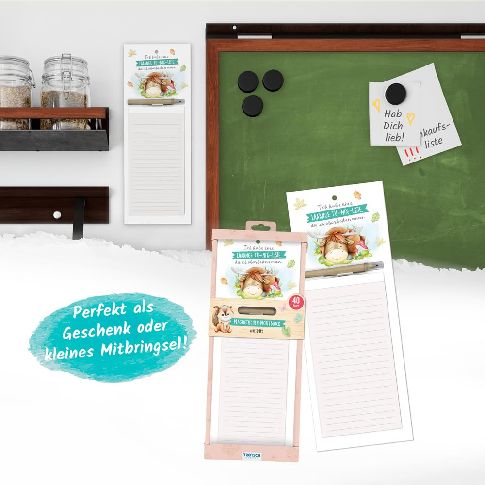 Trötsch Notepad with Pen and Magnet Forest Friends: Notepad Gift Gift Idea Reminder Memo Pad [Other Accessories] [Apr 27, 2023] Trötsch Verlag GmbH & Co. KG