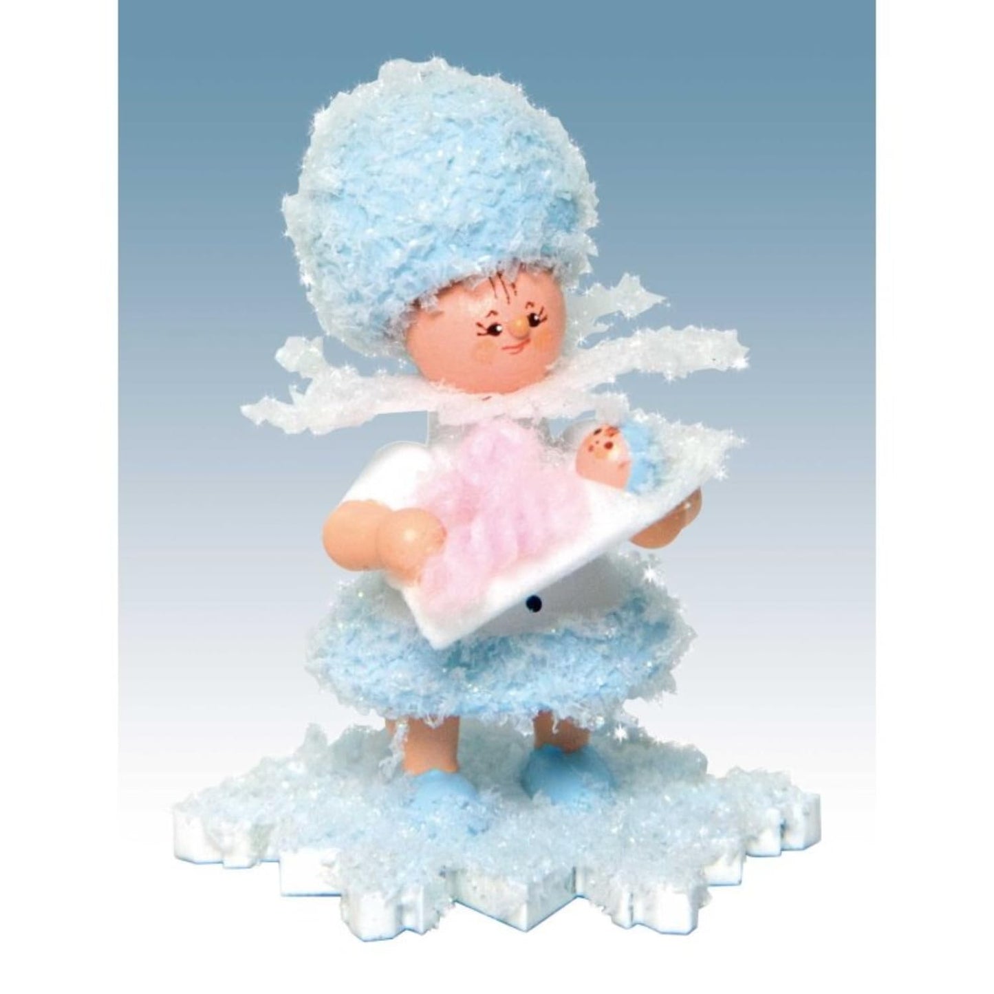Kuhnert Woodturning Snowflake with Baby Girl - 5 cm