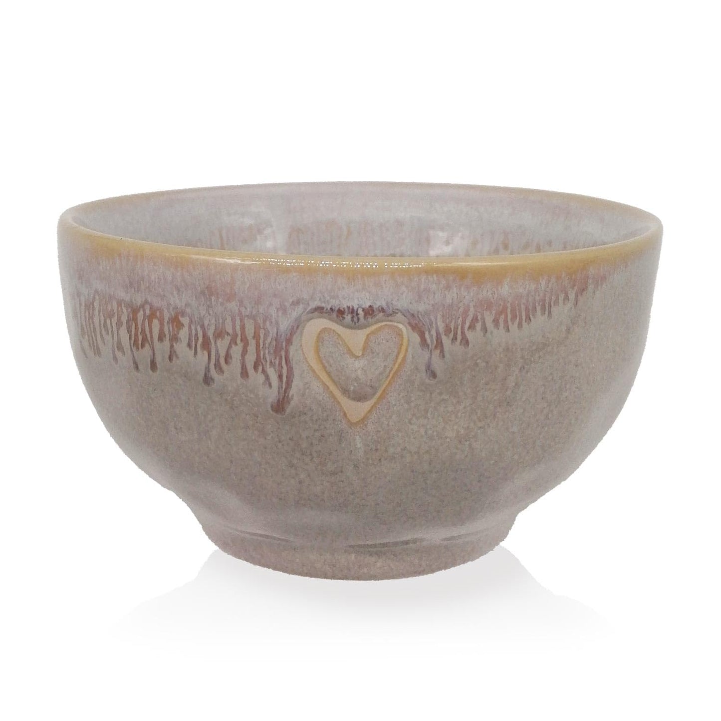Mea-Living STONEWARE Ciotola sabbia cuore, stoviglie fatte a mano in gres, 450 ml, bellissime stoviglie fatte a mano