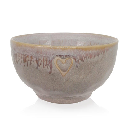 Mea-Living STONEWARE Ciotola sabbia cuore, stoviglie fatte a mano in gres, 450 ml, bellissime stoviglie fatte a mano
