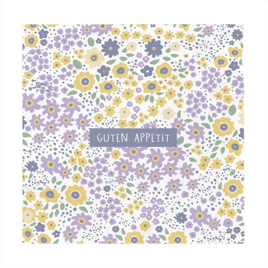 Grafik Werkstatt Tovaglioli con scritta | 20 pezzi | 12,5 x 12,5 cm | giallo | Buon appetito