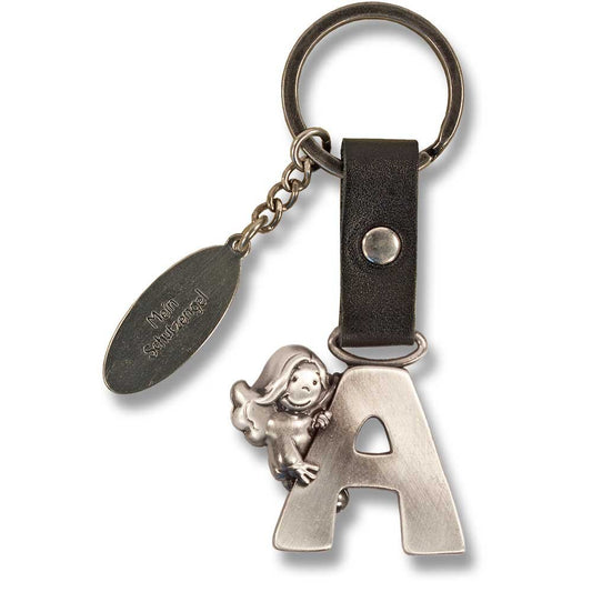 Guardian Angel Keychain Letter A