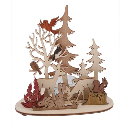 Kuhnert - high-quality tea light holder Various designs - with applied precious wood veneer - 14 x 10 x 13 cm - Made in Germany