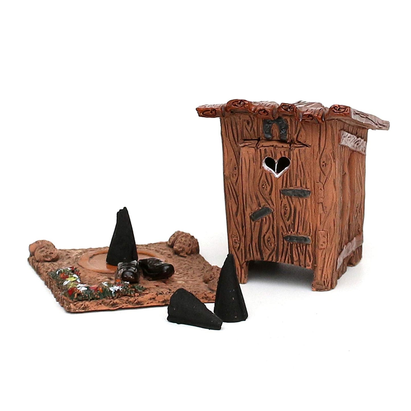 Casetta in ceramica per incenso "Stilles Örtchen" Ceramica Artigianale 7,5 x 7 x 9,5 cm…