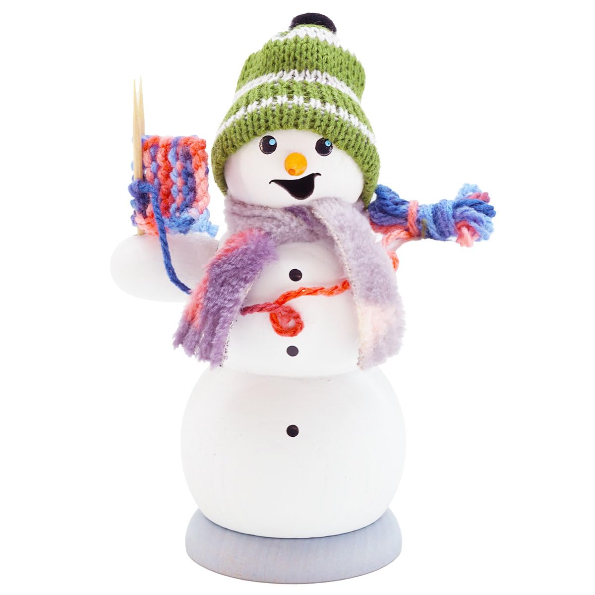 Kuhnert Smokerman/Incense Figurine Made of Wood - Snowman in Various Designs - Approx. 13 cm - Made in Germany
