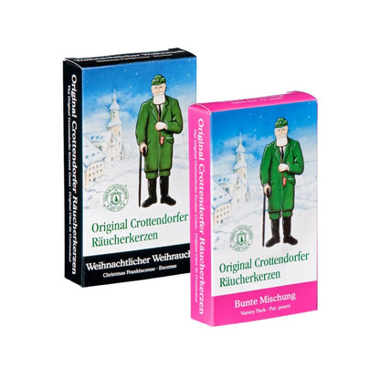Crottendorfer Räucherkerzen 2er-Set (2 x 24 Stück) Weihnachtlicher Weihrauch, Bunte Mischung