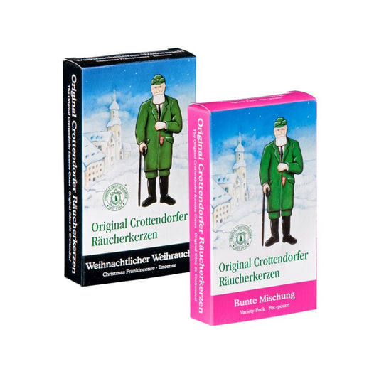Crottendorfer Räucherkerzen 2er-Set (2 x 24 Stück) Weihnachtlicher Weihrauch, Bunte Mischung