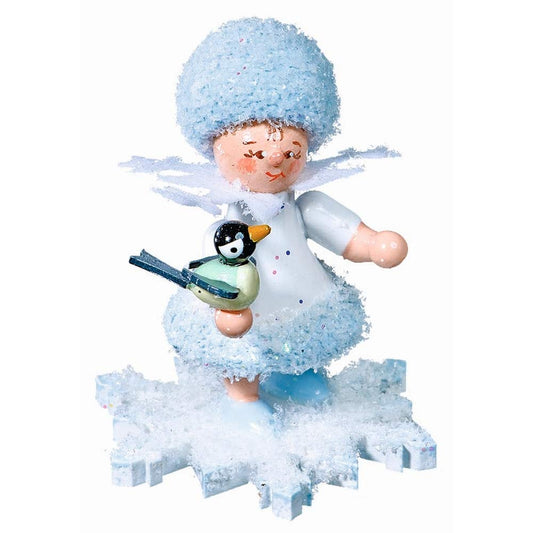 Drechslerei Kuhnert Schneeflöckchen mit Vögelchen - 5 cm