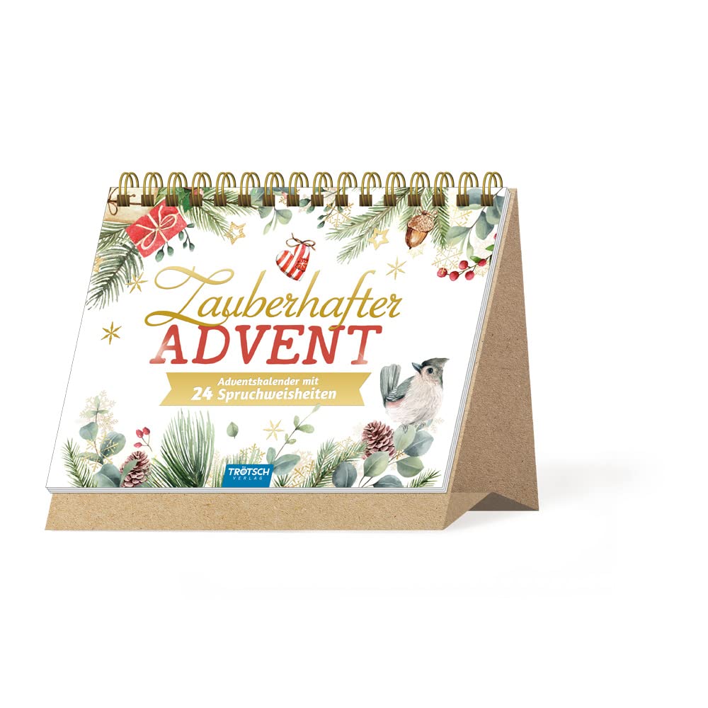 TRÖTSCH – Freestanding Advent Calendar "Magical Advent" | Christmas Calendar with 24 Quotes for a Reflective Christmas Season: Atmospheric Advent Calendar in Beautiful Christmas Design [Calendar] [Sep 01, 2022] Trötsch Verlag GmbH & Co. KG