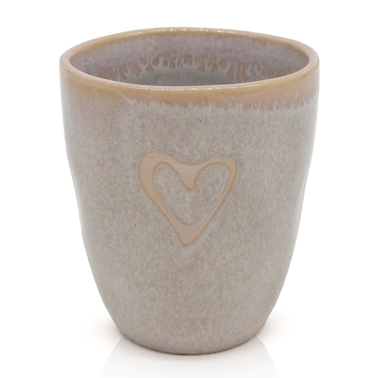 Mea-Living STONEWARE Espresso Cup Sand Heart, Handmade Stoneware, 150 ml, Beautiful Handmade Tableware