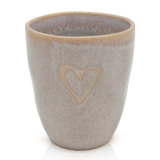 Mea-Living STONEWARE Espresso Cup Sand Heart, Handmade Stoneware, 150 ml, Beautiful Handmade Tableware