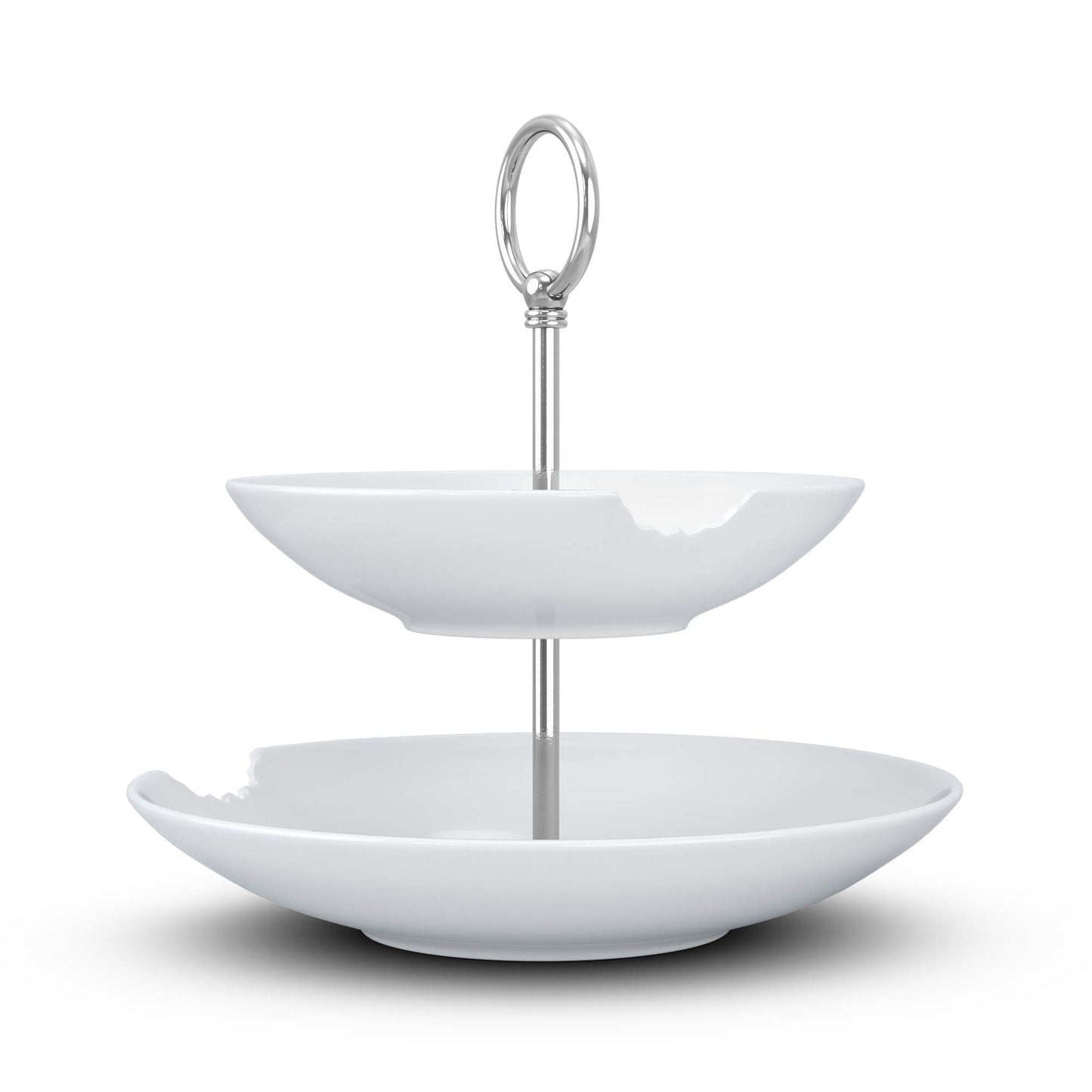 FIFTYEIGHT PRODUCTS / Mugs / 2-Tier Cake Stand "Food Temple" (Porcelain, 18-24 cm, white, Made in Germany)
