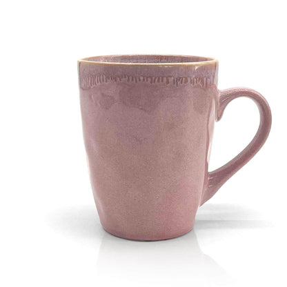 Mea-Living STONEWARE Mug with Handle, pink, handmade stoneware, 400 ml, beautiful handmade tableware