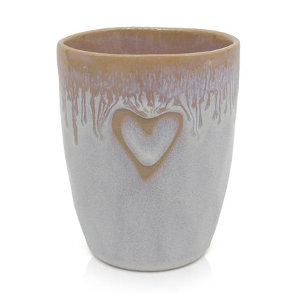 Mea-Living STONEWARE Mug Polar White Heart, Handmade Stoneware, 280 ml, Beautiful Handmade Tableware