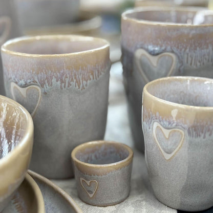 Mea-Living STONEWARE Mug with Handle, Sand, Handmade Stoneware, 400 ml, Beautiful Handmade Tableware