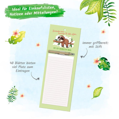 Trötsch Notepad with Pen and Sloth Magnet: Notepad Gift Gift Idea Reminder Memo Pad [Accessories] [Apr 20, 2023] Trötsch Verlag GmbH & Co. KG