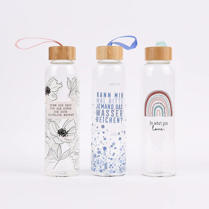 Grafik Werkstatt Borraccia in vetro con frase divertente | con laccetto | 550 ml