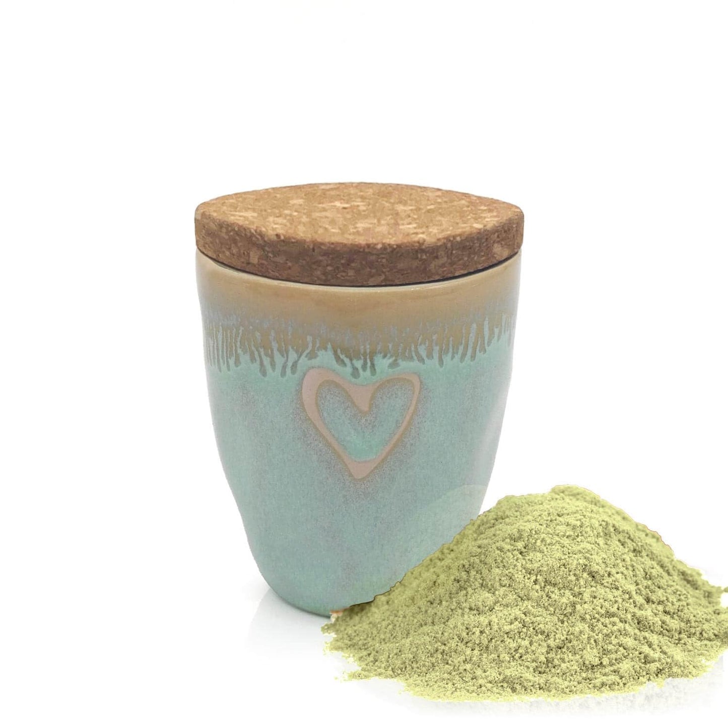 MEA Living, Spice in Espresso Cup, STONEWARE Mug, Heart turquoise, "Sour Cream Dip"