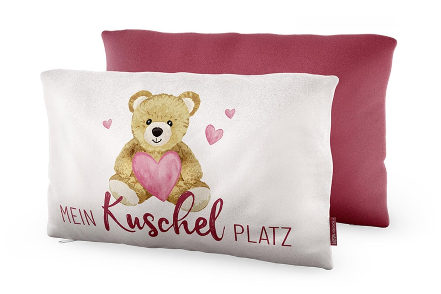 La Vida Cuscino in cotone, "Mein Kuschel Platz", Orsetto, Rettangolare, 40 x 25 cm
