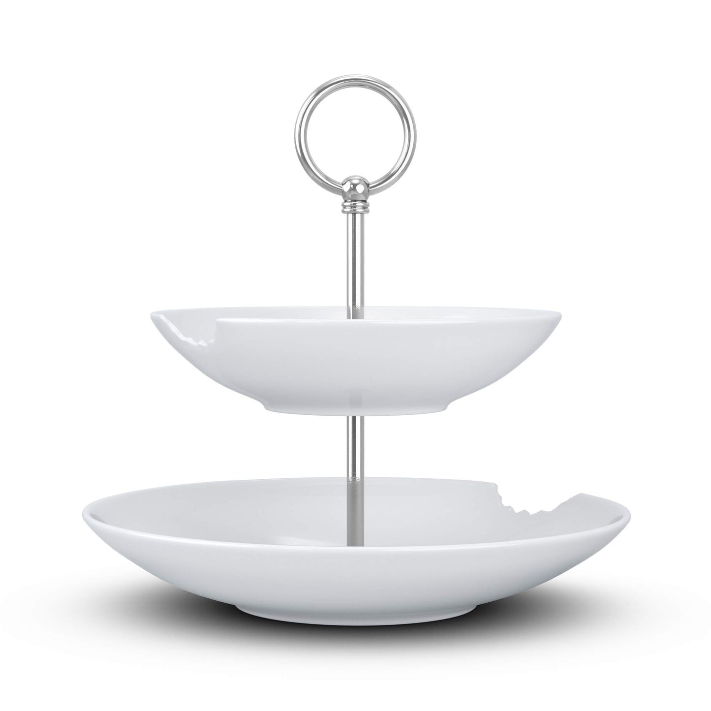 FIFTYEIGHT PRODUCTS / Mugs / 2-Tier Cake Stand "Food Temple" (Porcelain, 18-24 cm, white, Made in Germany)