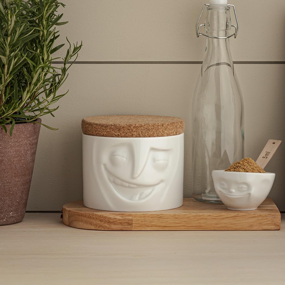 FIFTYEIGHT PRODUCTS / Tassen / Vorratsdose „Heiter" (Porzellan, 900 ml, weiß, Made in Germany)