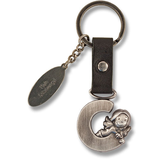 Guardian Angel Keychain Letter C