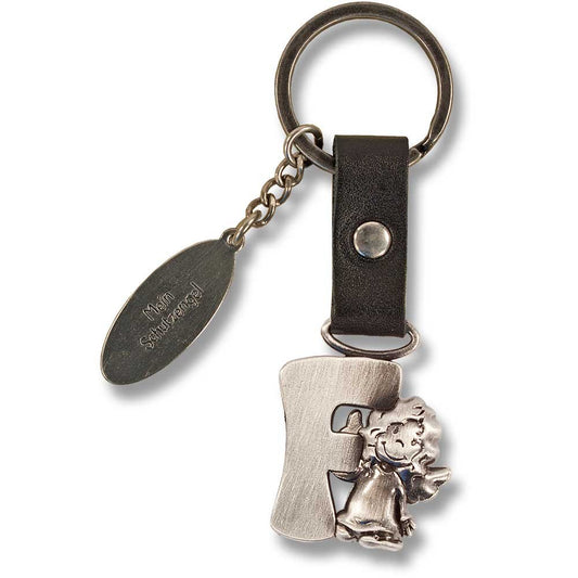 Guardian Angel Keychain Letter F