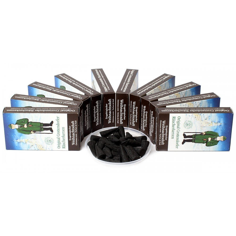 Crottendorfer Räucherkerzen set da 10 (10 x 24 pezzi) Fragranza natalizia dei Monti Metalliferi
