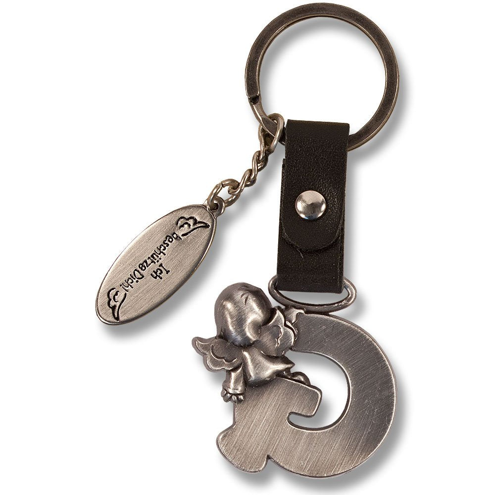 Guardian Angel Keychain Letter G