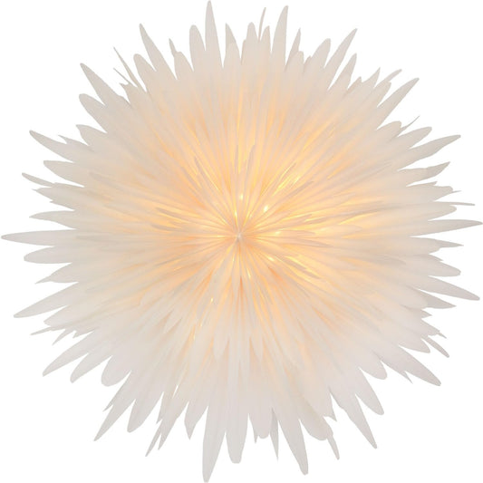 Mea-Living Stella Dalia White 60 cm, Parchment Paper Flower - Luminous Star, Paper Star, Christmas Star