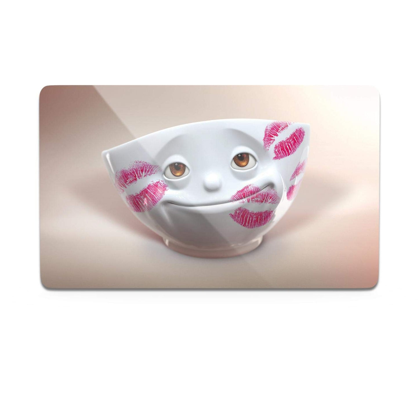 FIFTYEIGHT PRODUCTS / Mugs / Breakfast Board "Küss'je" (Resopal, 14x23x1 cm, Multicolour, Made in Germany)