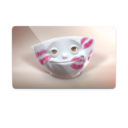 FIFTYEIGHT PRODUCTS / Mugs / Breakfast Board "Küss'je" (Resopal, 14x23x1 cm, Multicolour, Made in Germany)