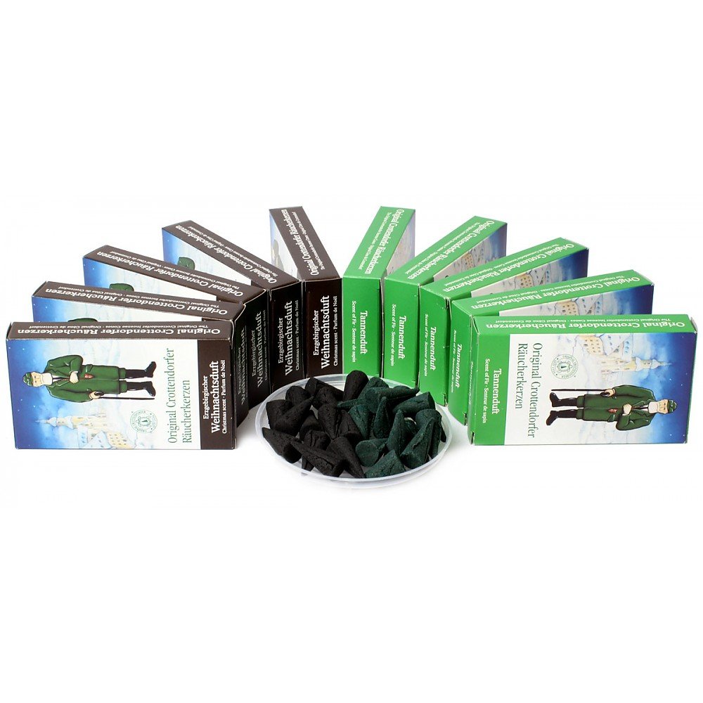 Crottendorfer Räucherkerzen set da 10 (10 x 24 pezzi) 5x profumo natalizio + 5x profumo di abete