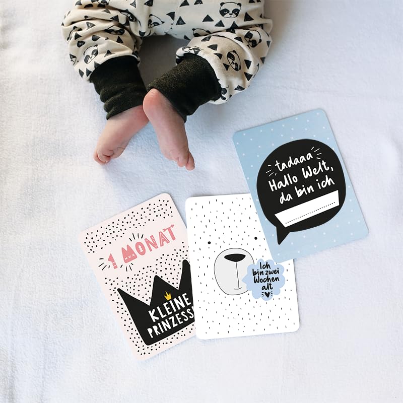 GRAPHICS WORKSHOP Milestone Box Milestone Cards for the First Year Gift for Girls, Pink