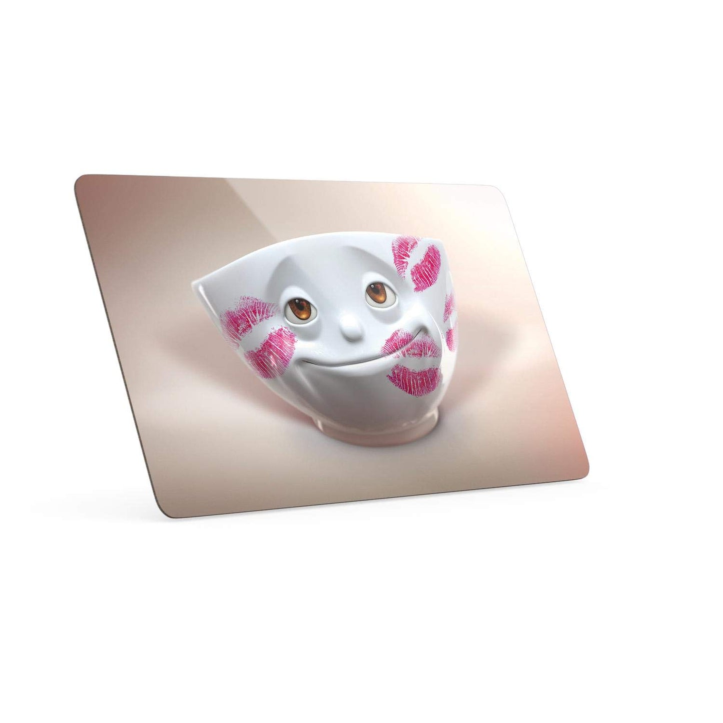 FIFTYEIGHT PRODUCTS / Mugs / Breakfast Board "Küss'je" (Resopal, 14x23x1 cm, Multicolour, Made in Germany)