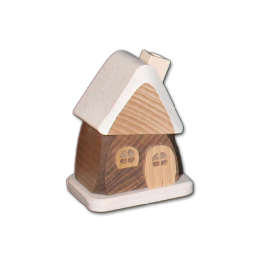 Holzwaren Egermann Small Wooden Incense House - Pretty Smoker House in Brown - Dimensions: approx. 9 x 6 x 7 cm - Made in Germany